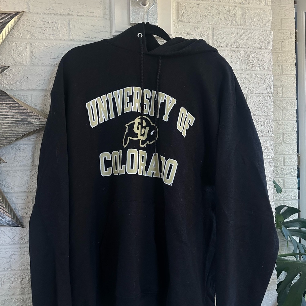 Champion Black Hoodie with White Print